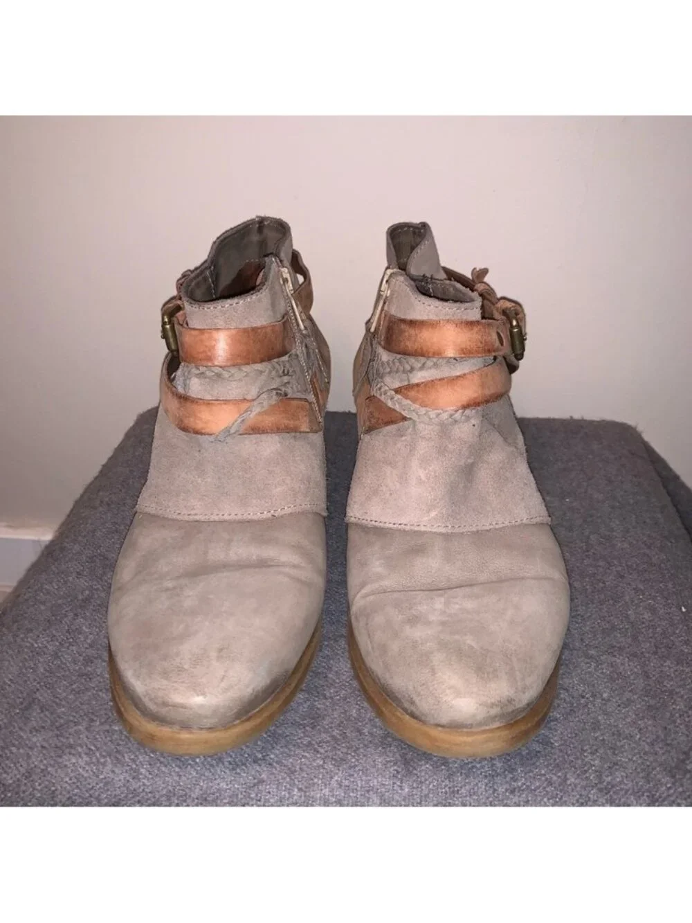 Miz Mooz Danita Ankle Bootie Leather Suede Straps 40